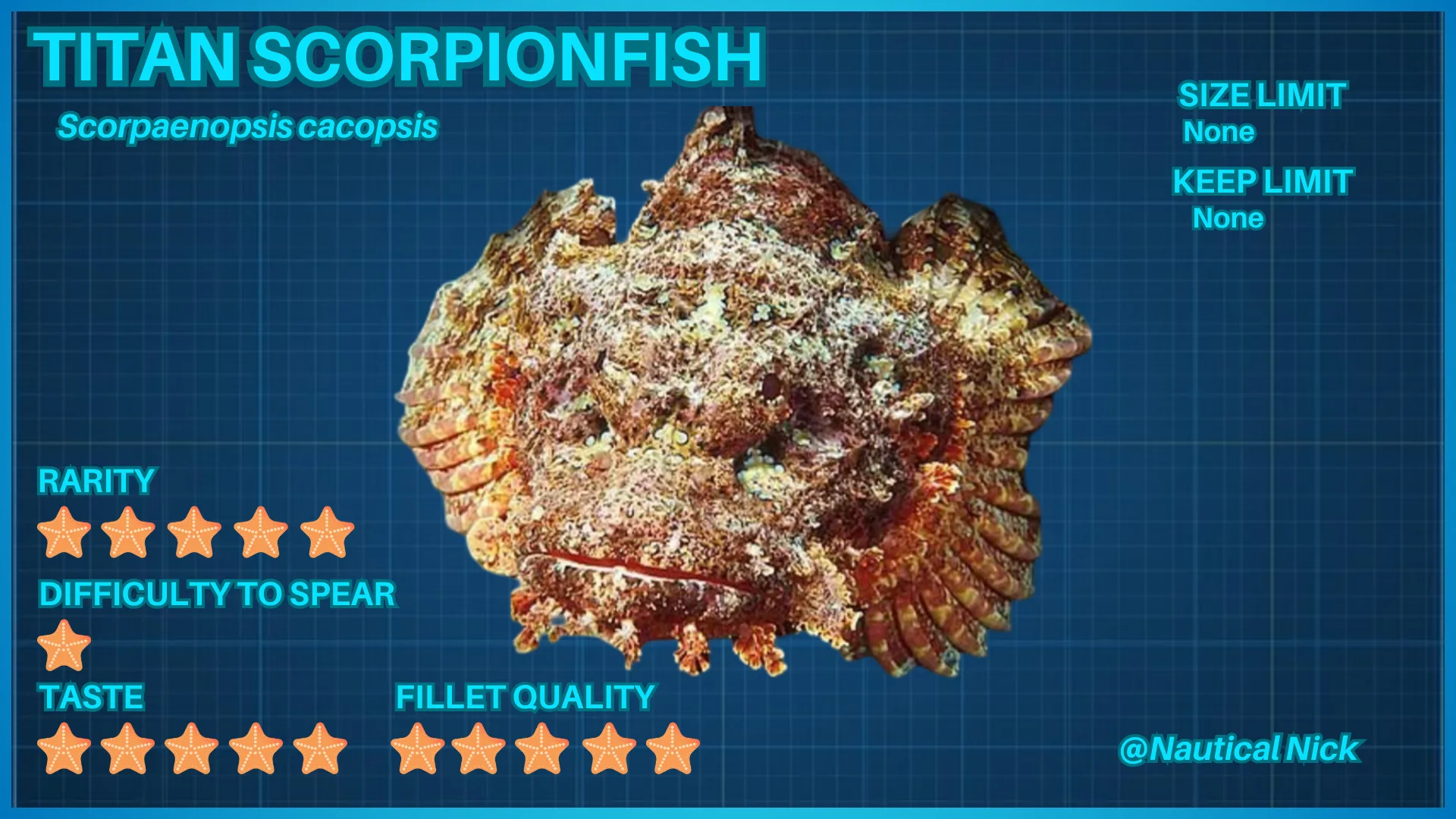 Titan Scorpionfish fish ID card