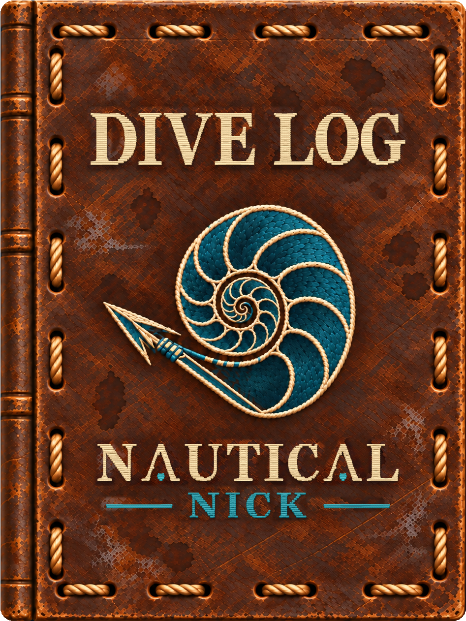 Embroidered Dive Log leather cover