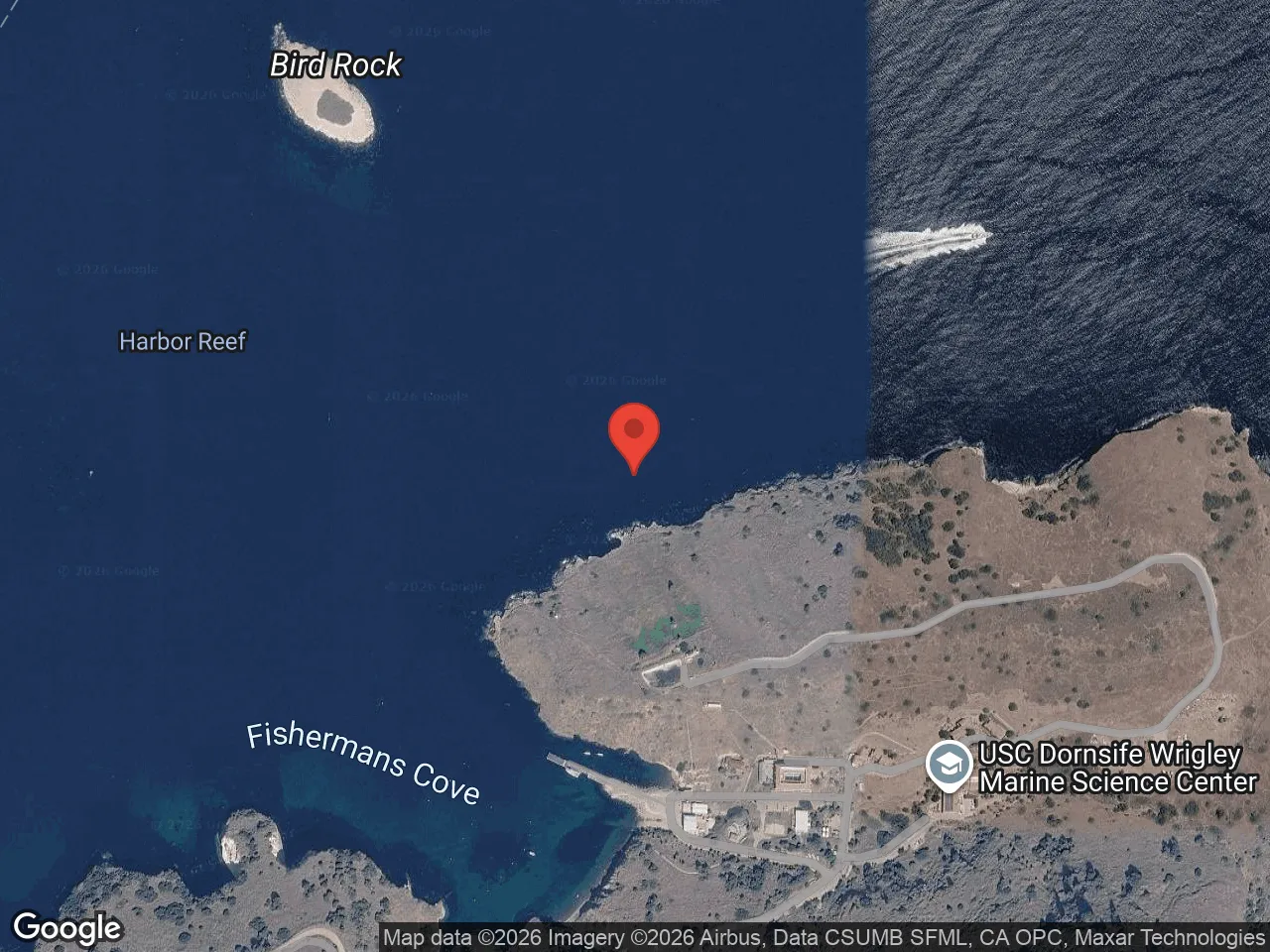 Map of Blue Cavern Point east of Isthmus Cove at Two Harbors