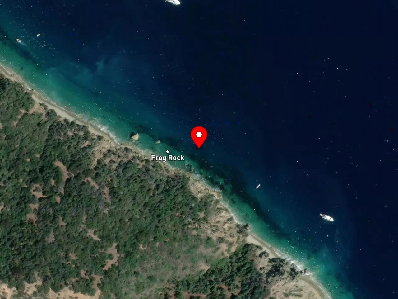 Map of Frog Rock on the shoreline northwest of Avalon on Catalina Island