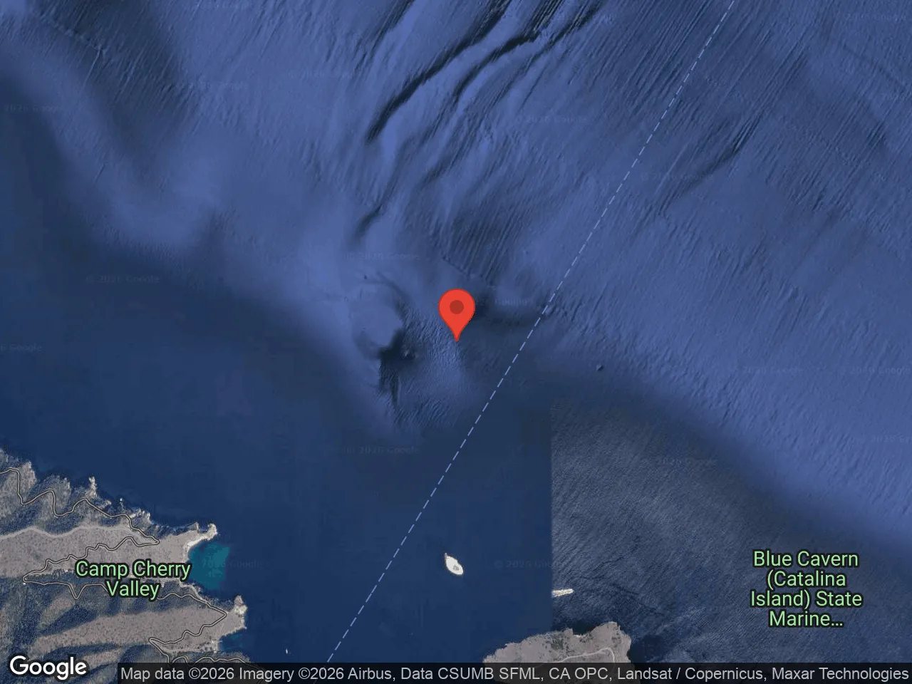 Map of Ship Rock two miles off Isthmus Cove at Two Harbors