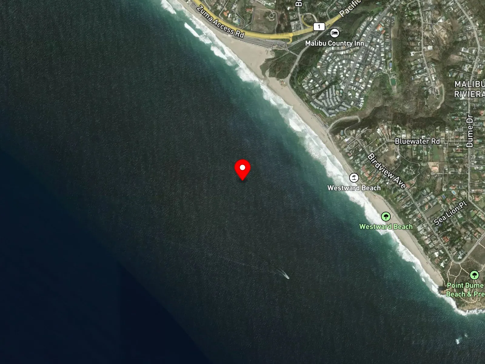 Map of Point Dume State Beach showing Westward Beach, the headland, and Big Dume Cove