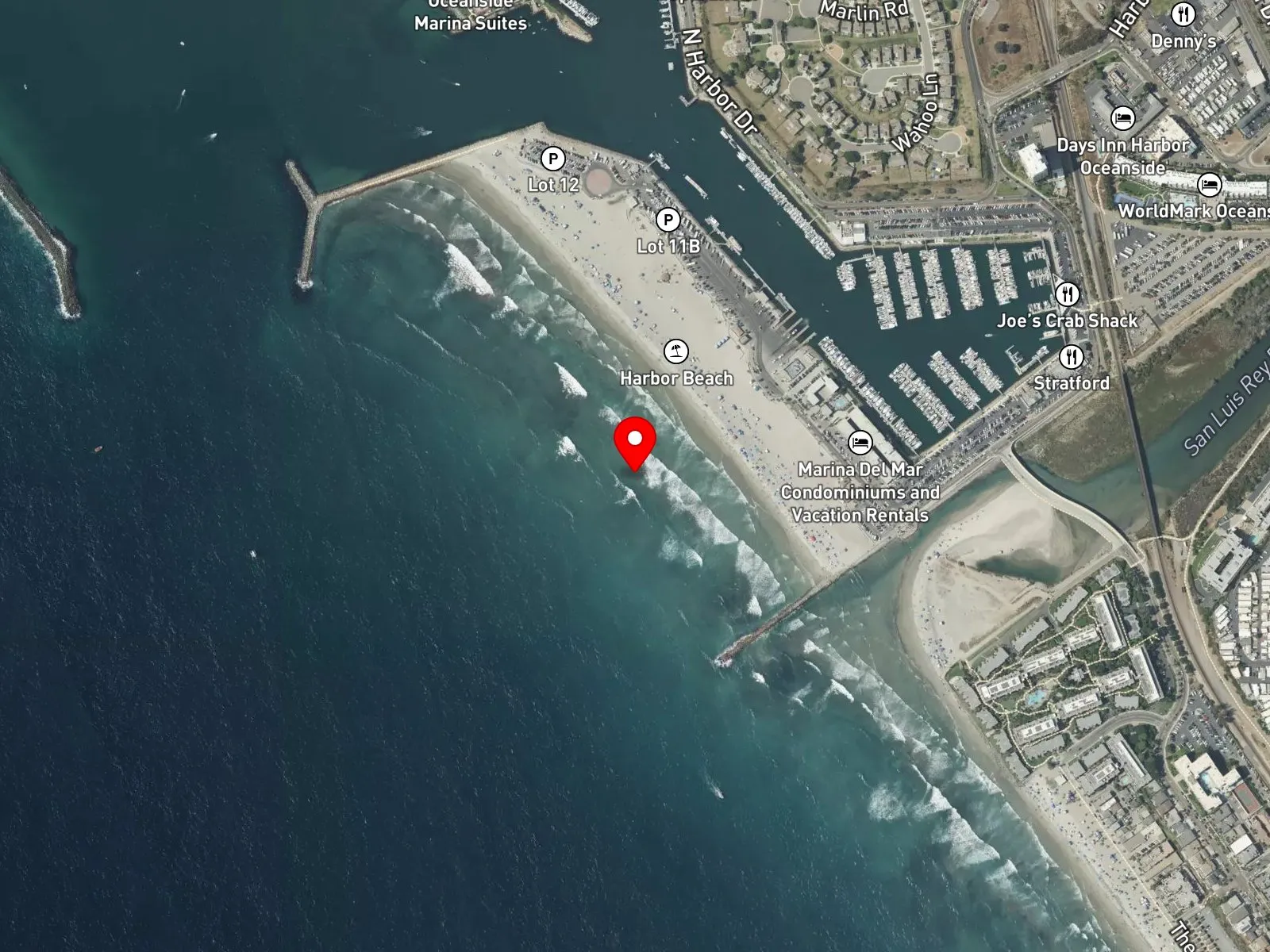 Map of Oceanside Harbor Beach
