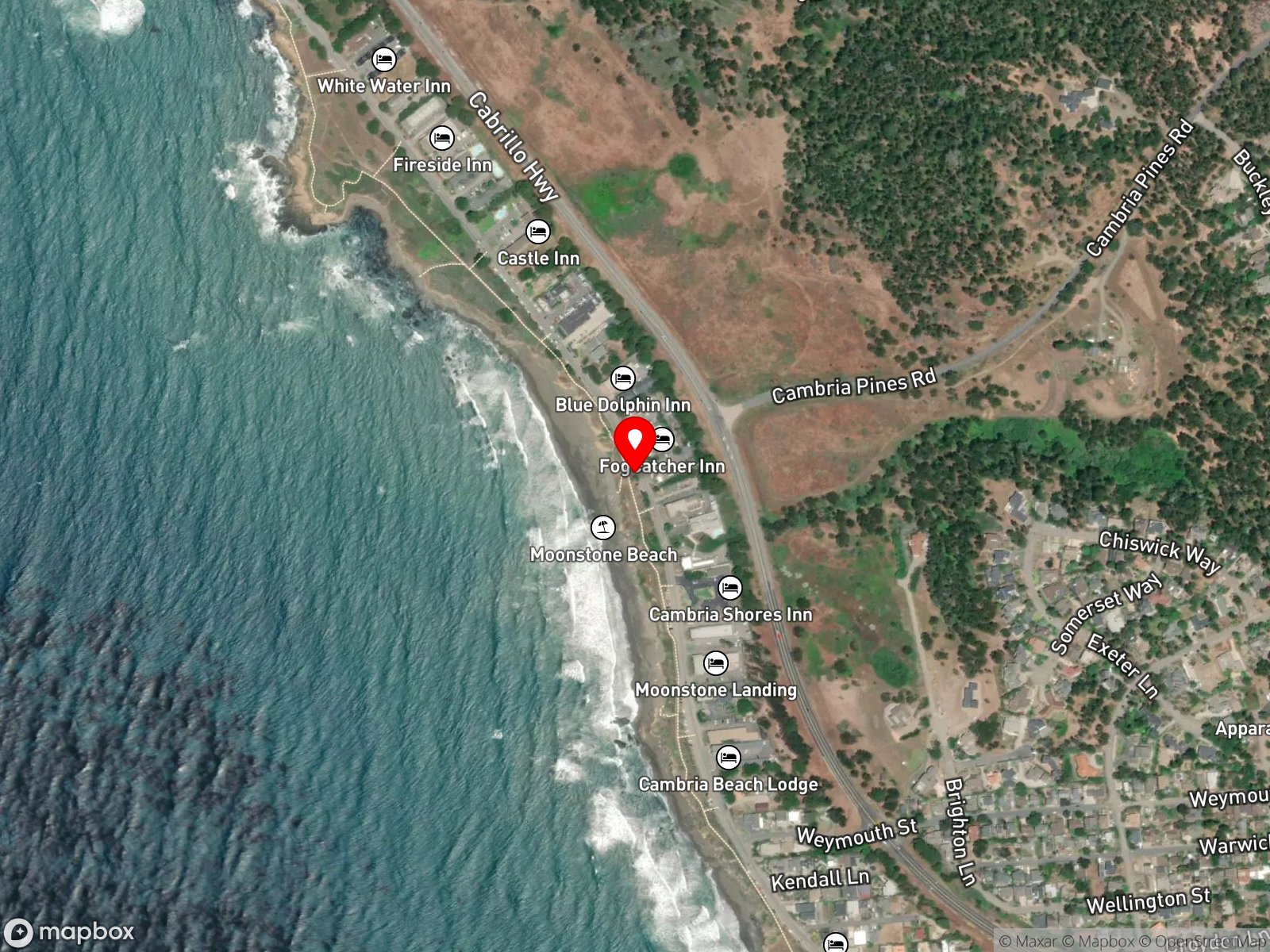 Map of Moonstone Beach