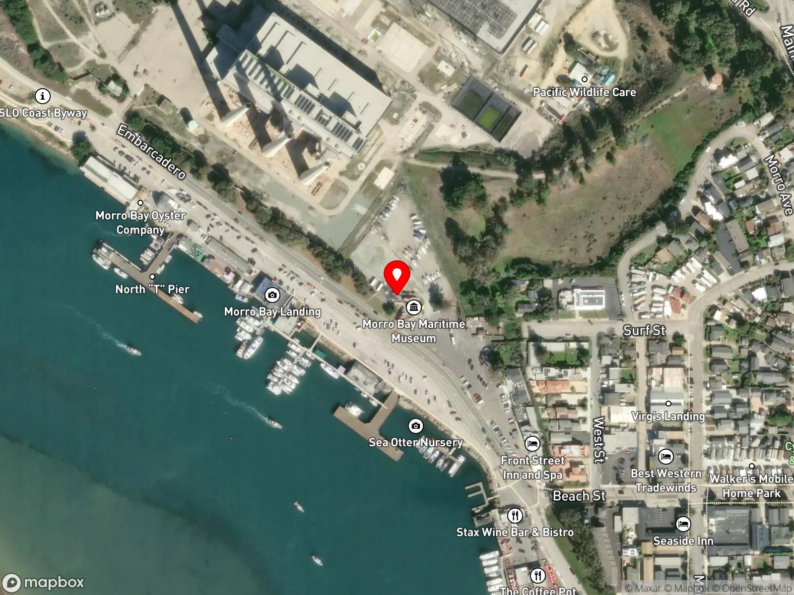 Map of Morro Bay North T-Pier