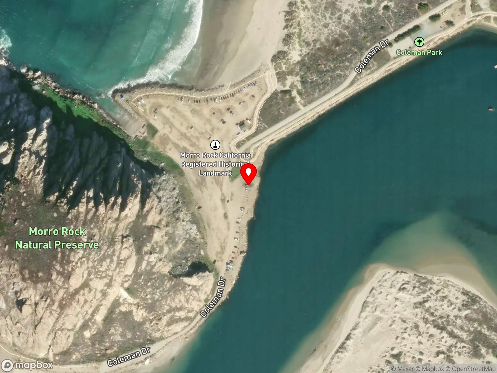Map of Morro Rock Beach