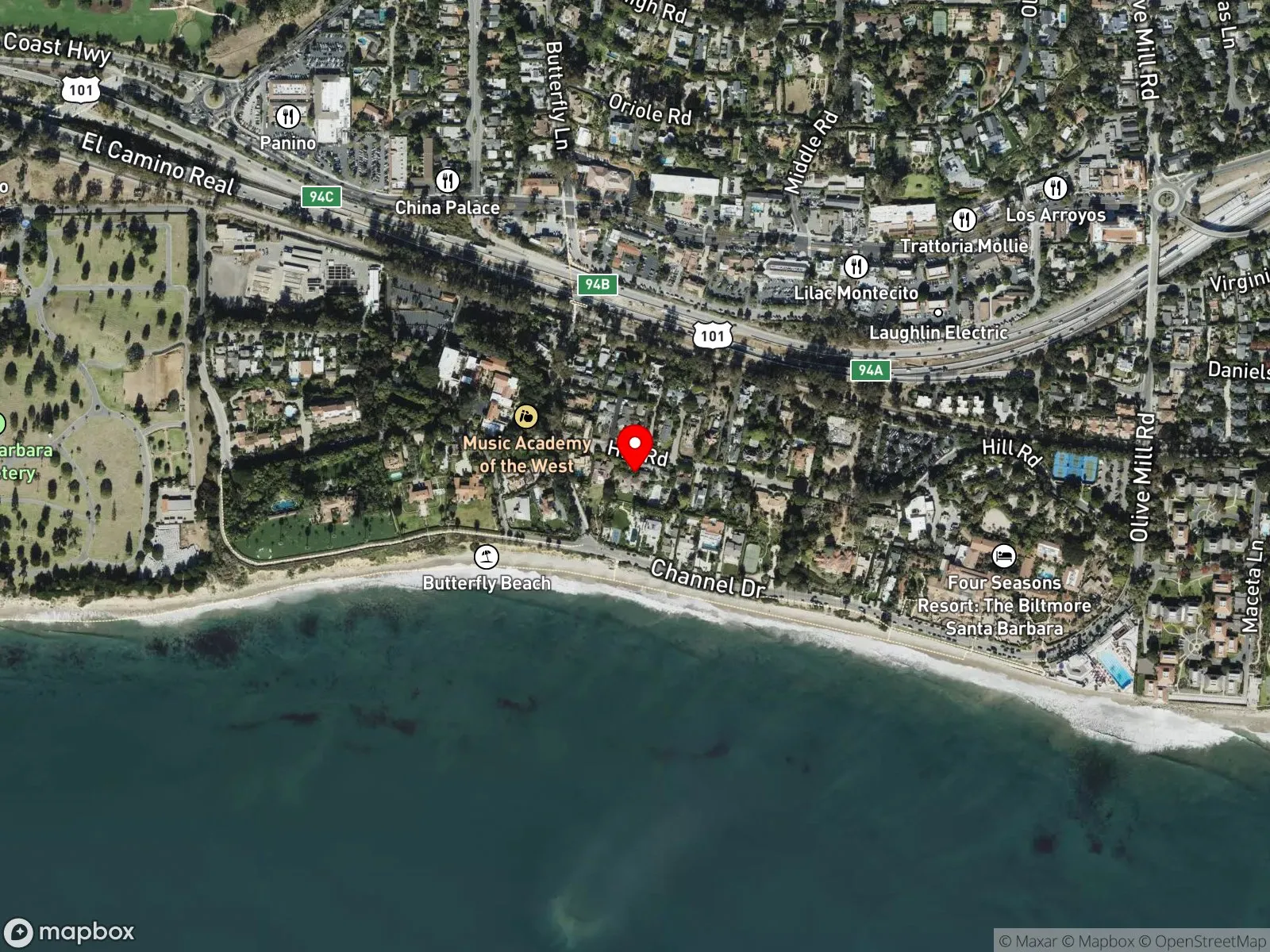 Map of Butterfly Beach