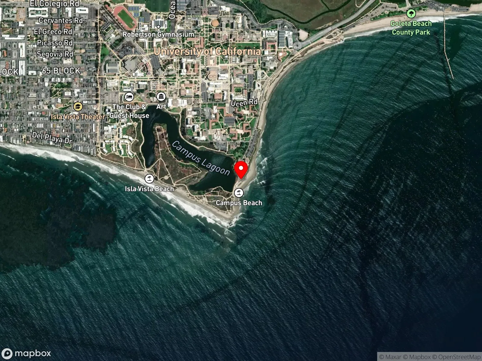 Map of Campus Point Beach