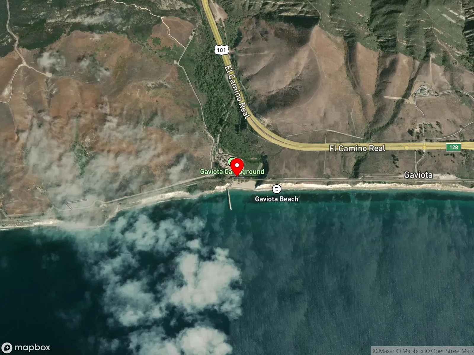 Map of Gaviota State Park Beach