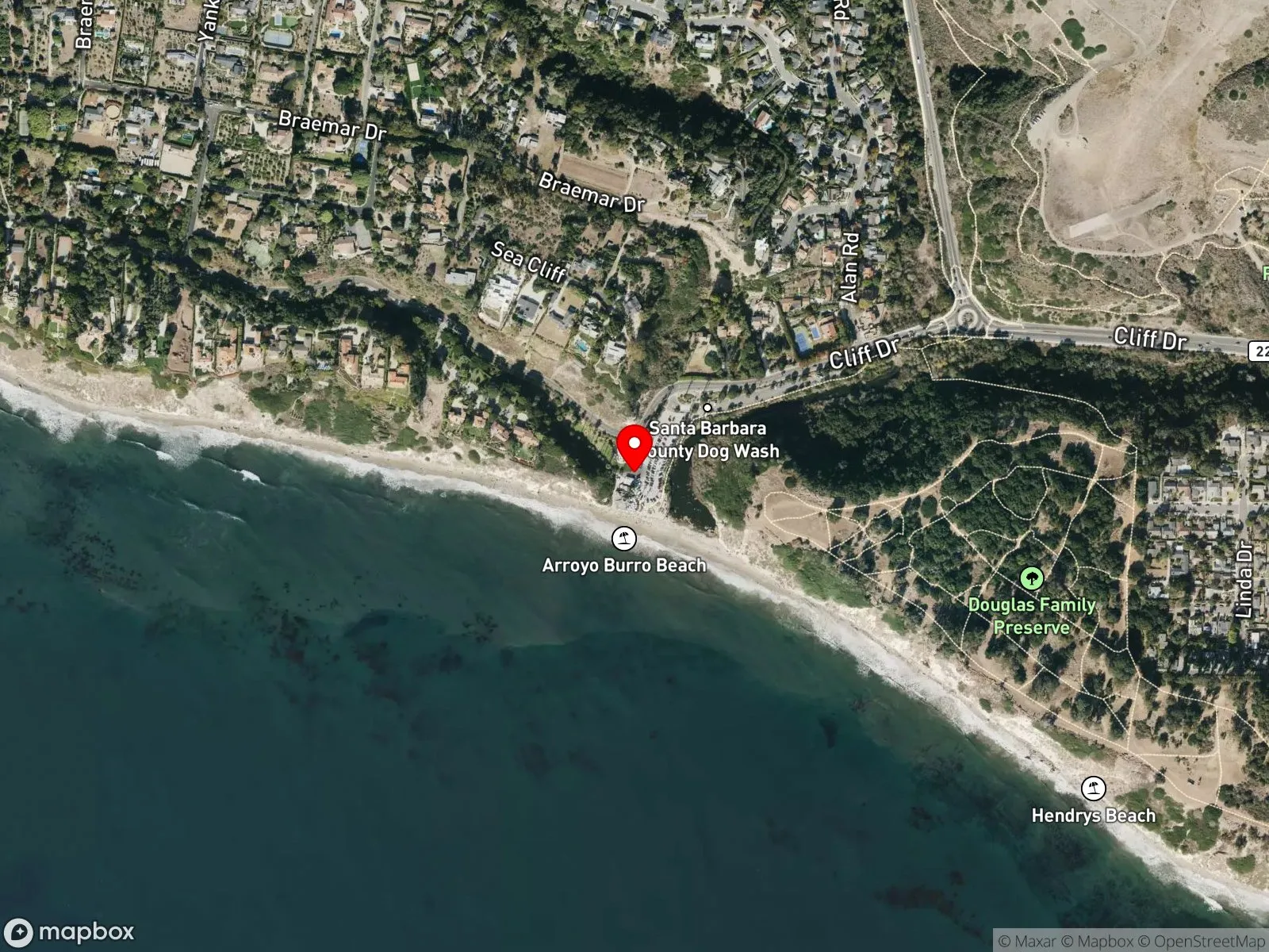 Map of Hendry's Beach