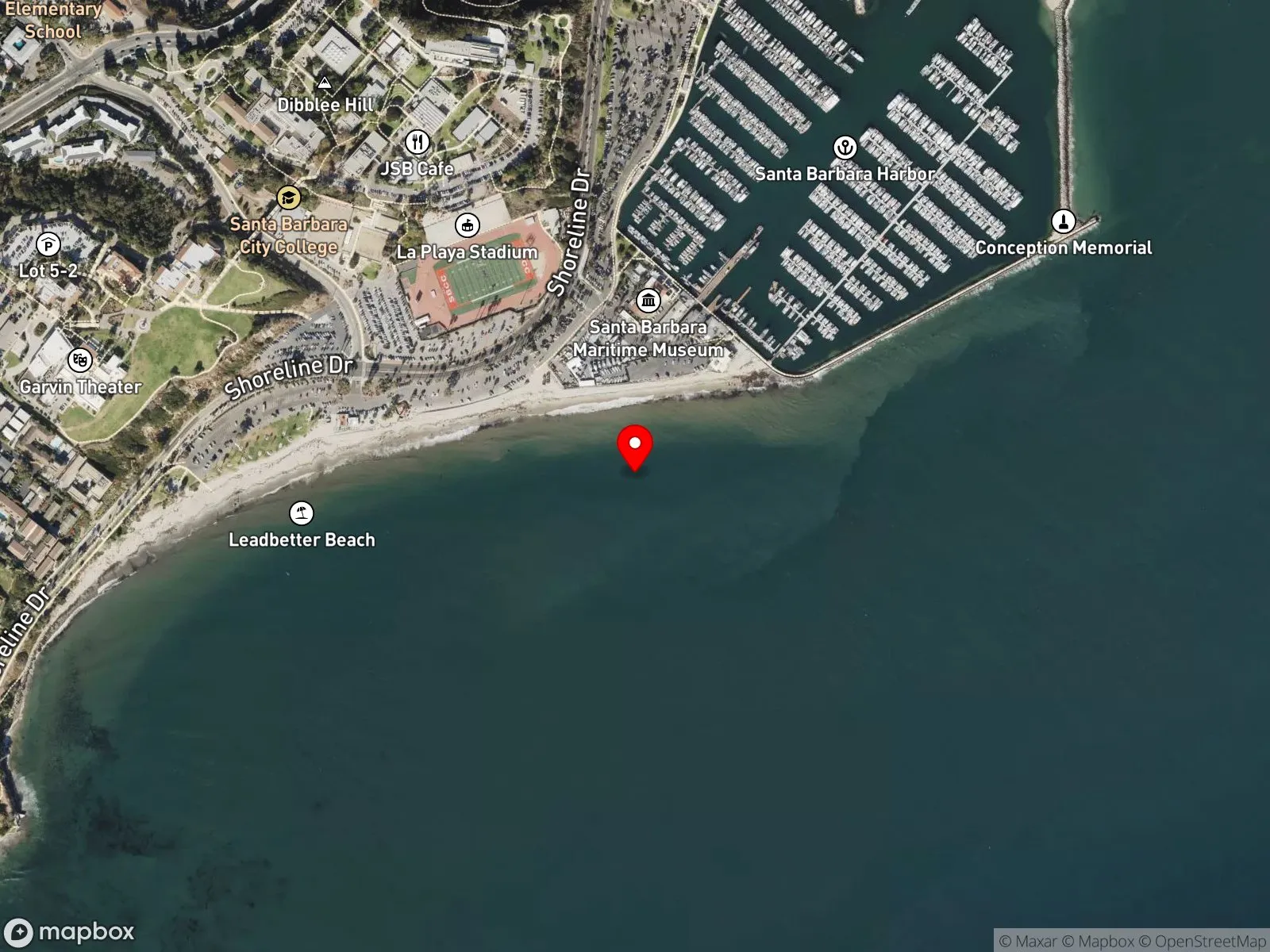 Map of Leadbetter Beach