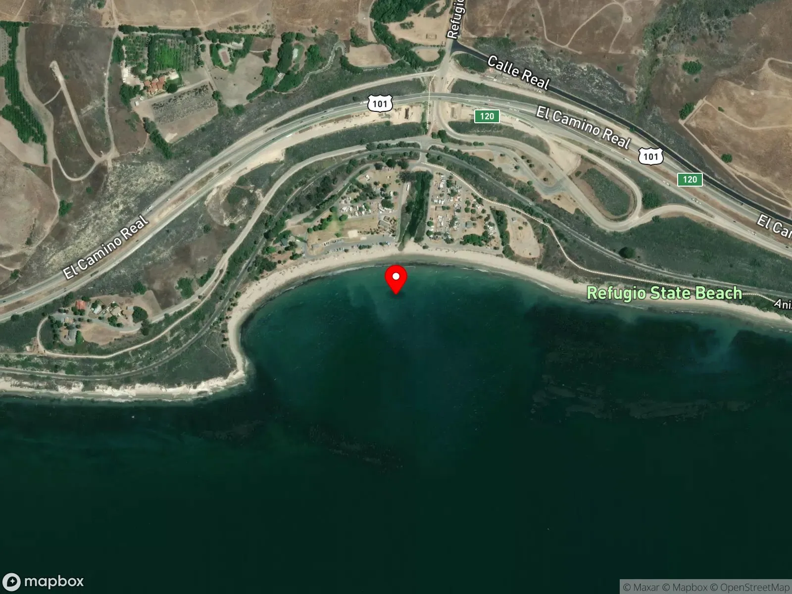 Map of Refugio State Beach