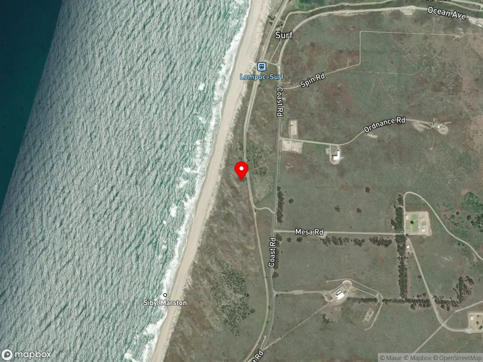 Map of Surf Beach