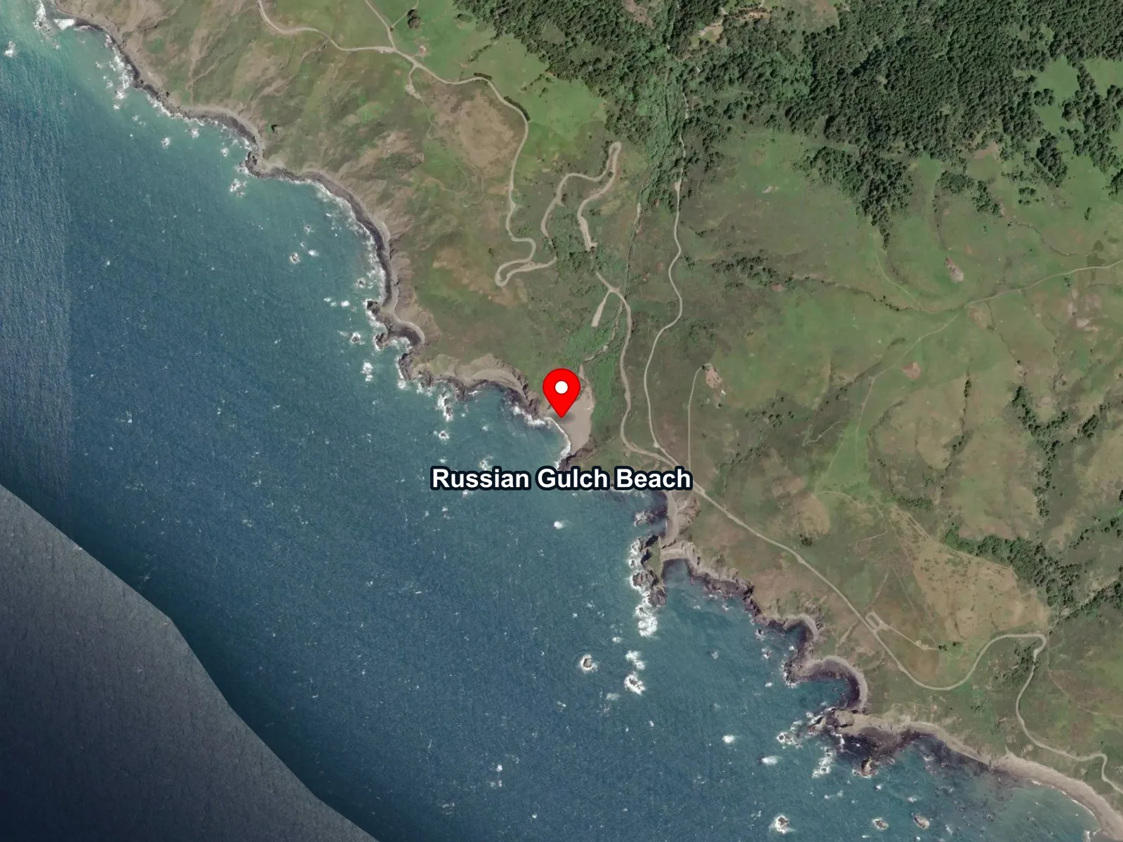 Map of Russian Gulch Beach
